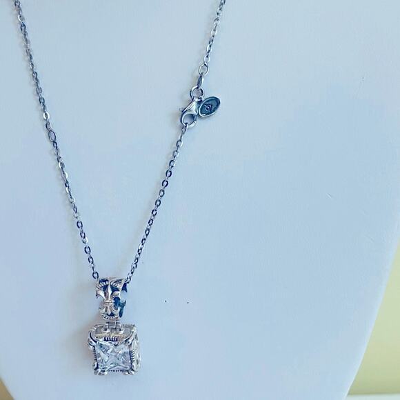 Silpada Sterling Silver 18” Chain & Silpada Uptown Fleur De Lis Pendant Necklace - Picture 2 of 10